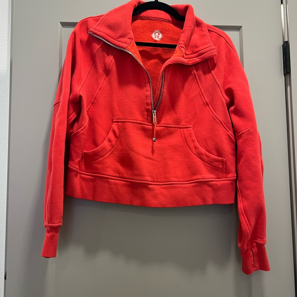 Lululemon Athletica Red Quarter-Zip Sweatshirt